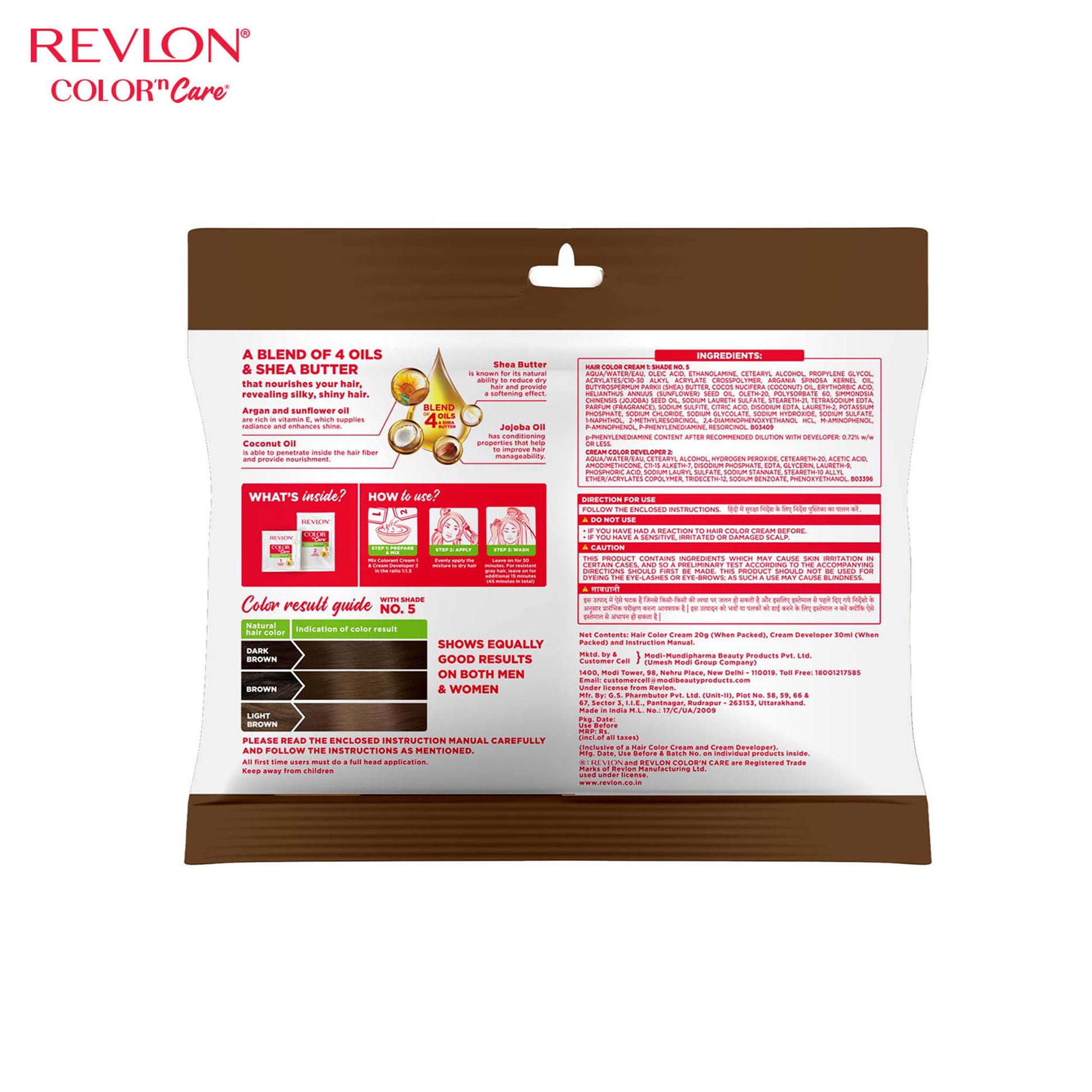 Revlon Color 'n Care Nourishing Permanent Hair Color Sachet - 5 Light Brown