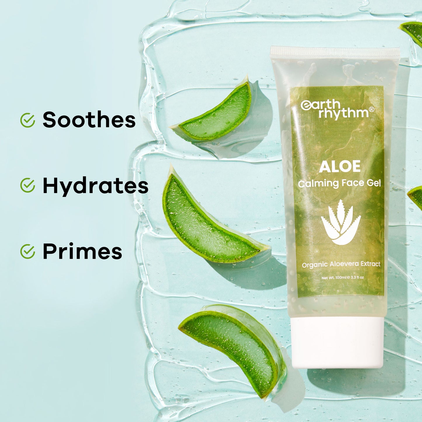 Earth Rhythm Calming Aloe Vera Gel, Healing, Calming and Soothing Skin