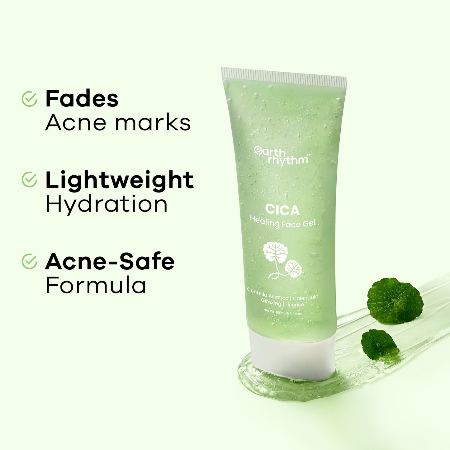 Earth Rhythm Healing Cica Gel, Calms Redness and Fades Acne Scars in 4 Weeks