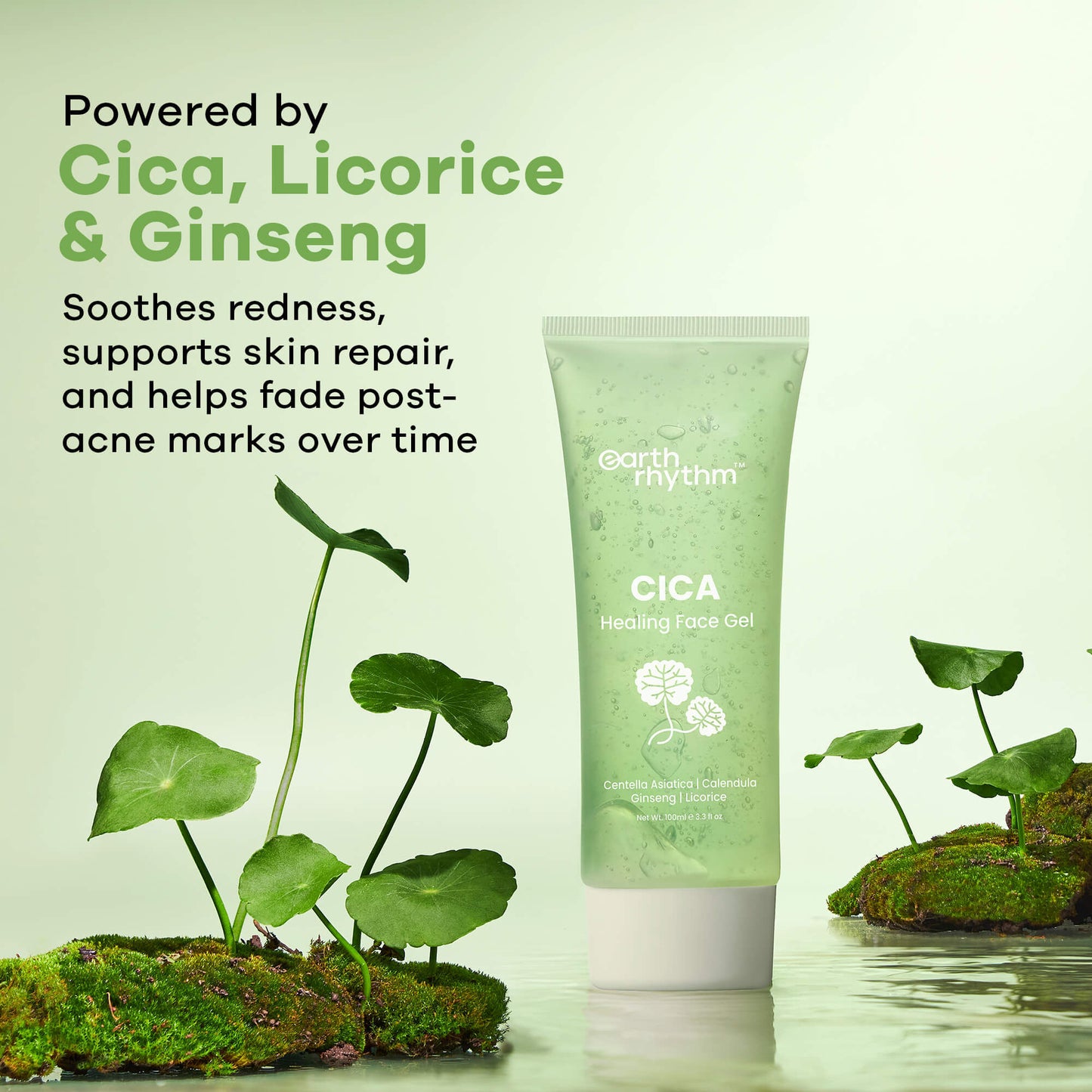 Earth Rhythm Healing Cica Gel, Calms Redness and Fades Acne Scars in 4 Weeks