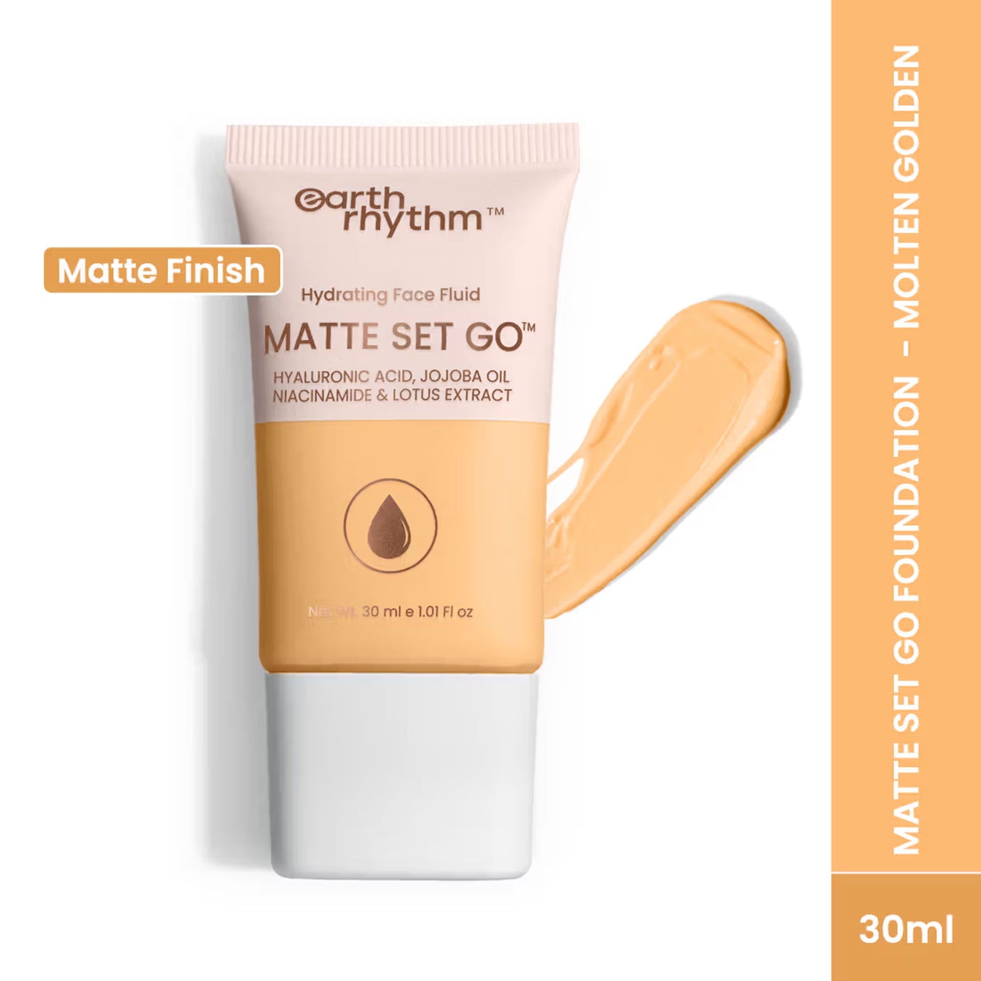 Earth Rhythm Hydrating Matte Set Go Face Fluid Foundation SPF 30 & PA++++ - Molten Golden