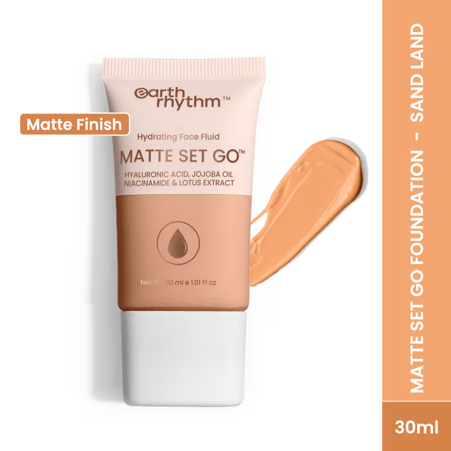 Earth Rhythm Hydrating Matte Set Go Face Fluid Foundation SPF 30 & PA++++ - Sand Land