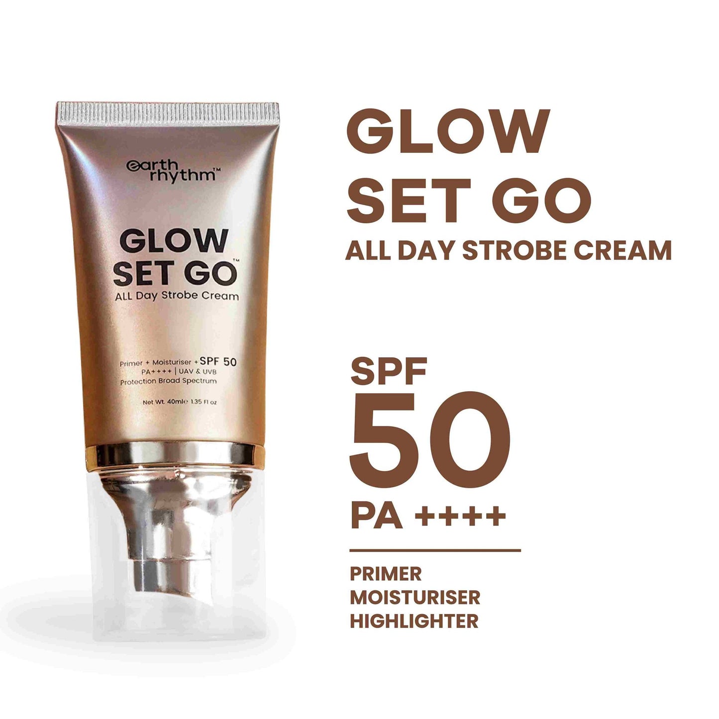 Earth Rhythm Glow Set Go All Day Strobe Creme Primer + Moisturiser + SPF 50 - Pearly Glow - Pearly Glow