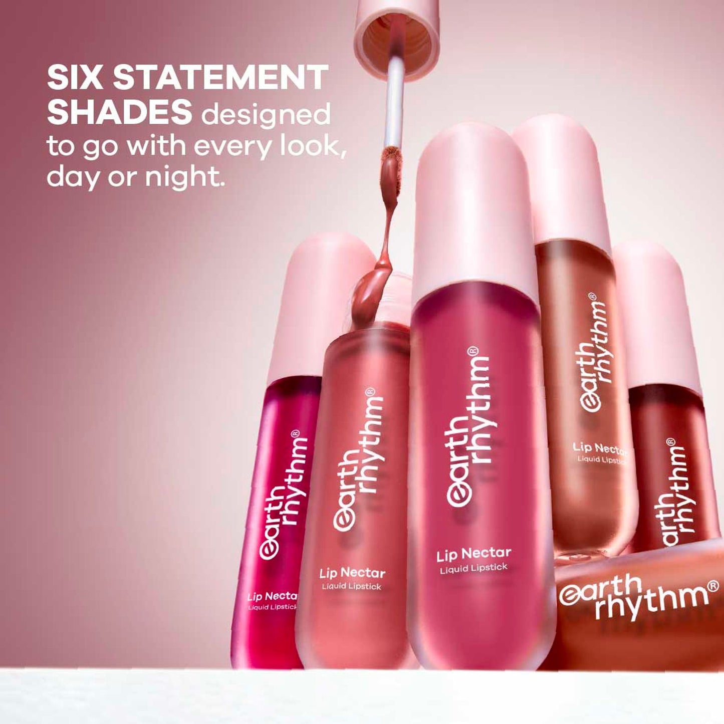 Earth Rhythm Lip Nectar Matte Liquid Lipstick, Weightless, Never Drying, No Mineral Oil - Cocoa