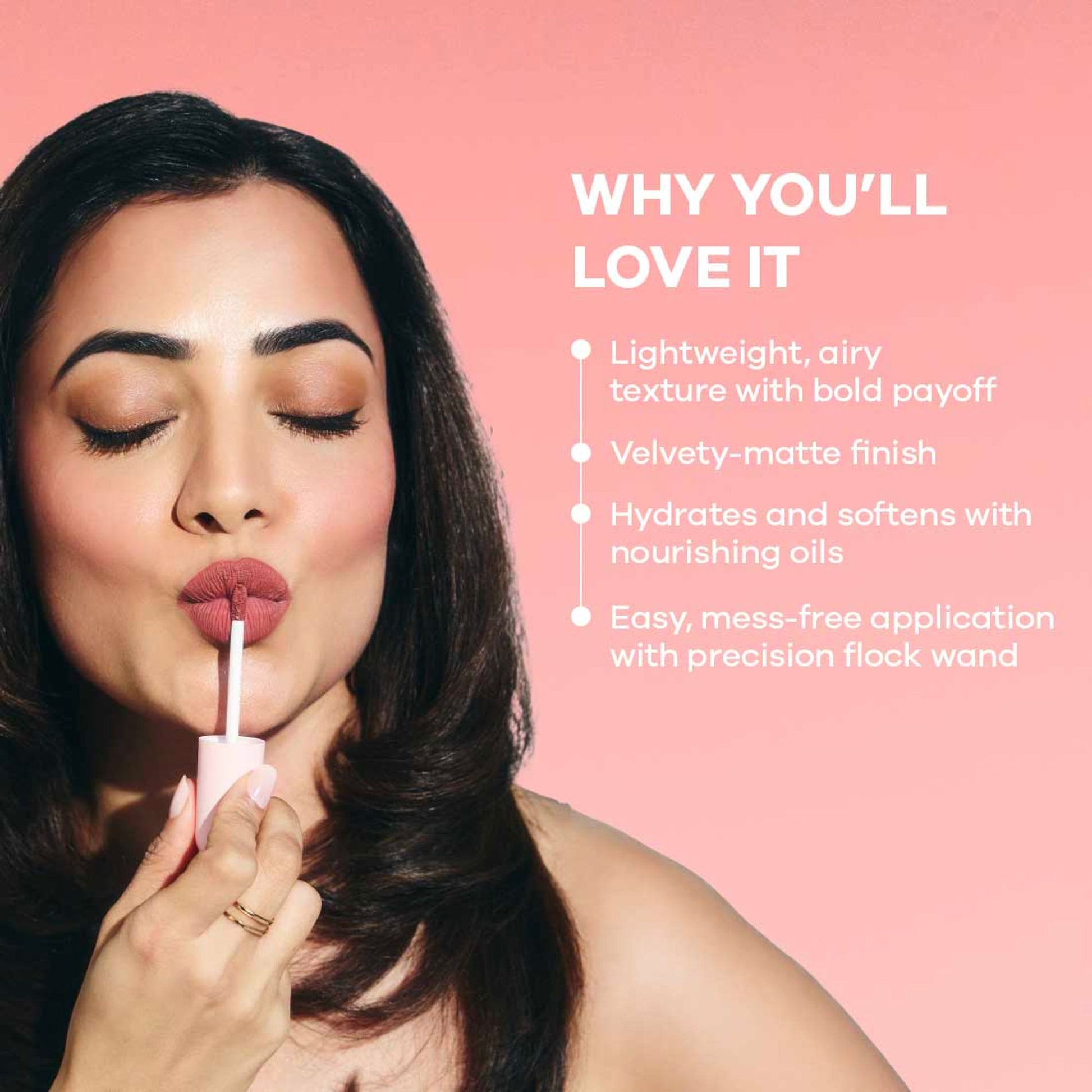 Earth Rhythm Lip Nectar Matte Liquid Lipstick, Weightless, Never Drying, No Mineral Oil - Fig