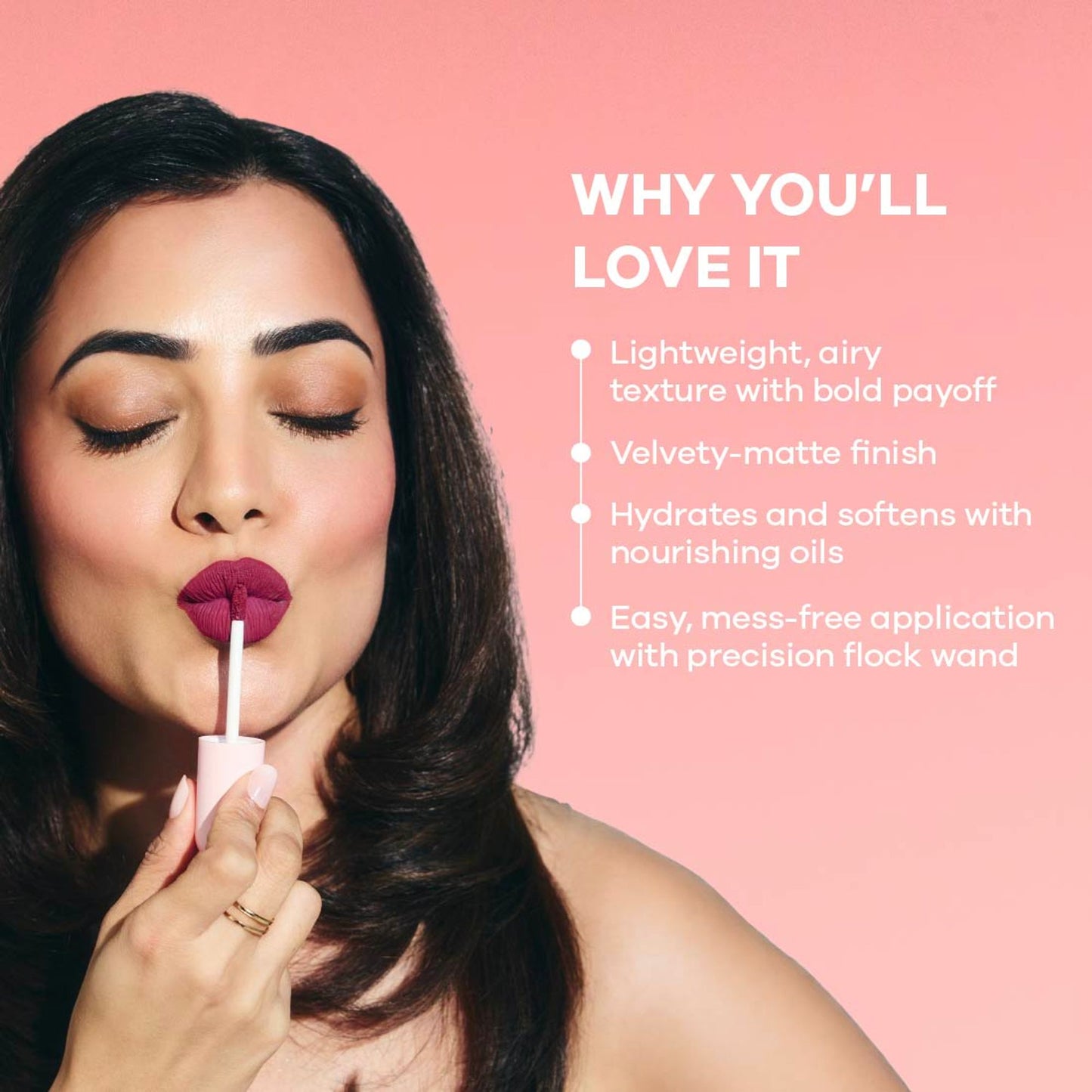 Earth Rhythm Lip Nectar Matte Liquid Lipstick, Weightless, Never Drying, No Mineral Oil - Berry