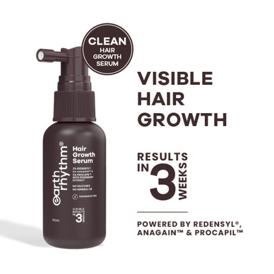 Earth Rhythm Hair Growth Serum with 3% Redensyl, 2% Anagain & 3% Procapil Visible Results in 3 Weeks
