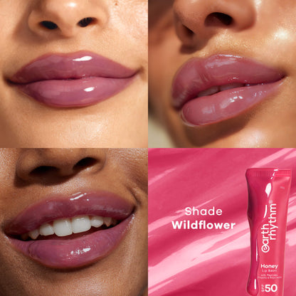 Earth Rhythm Honey Lip Balm Spf 50 Brightens Lips With Propolis, Peptides & Kojic Acid - Wildflower