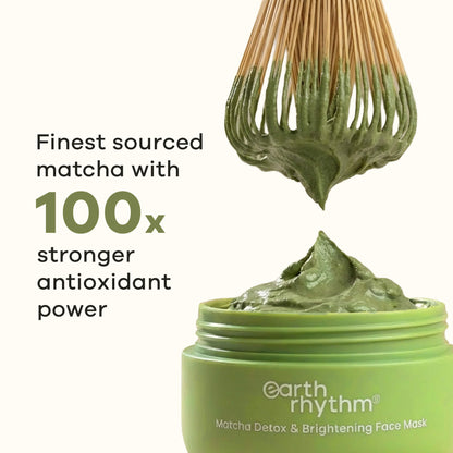 Earth Rhythm Matcha Face Mask Brightens & Detoxifies Skin With Matcha Green Tea & Glutathione
