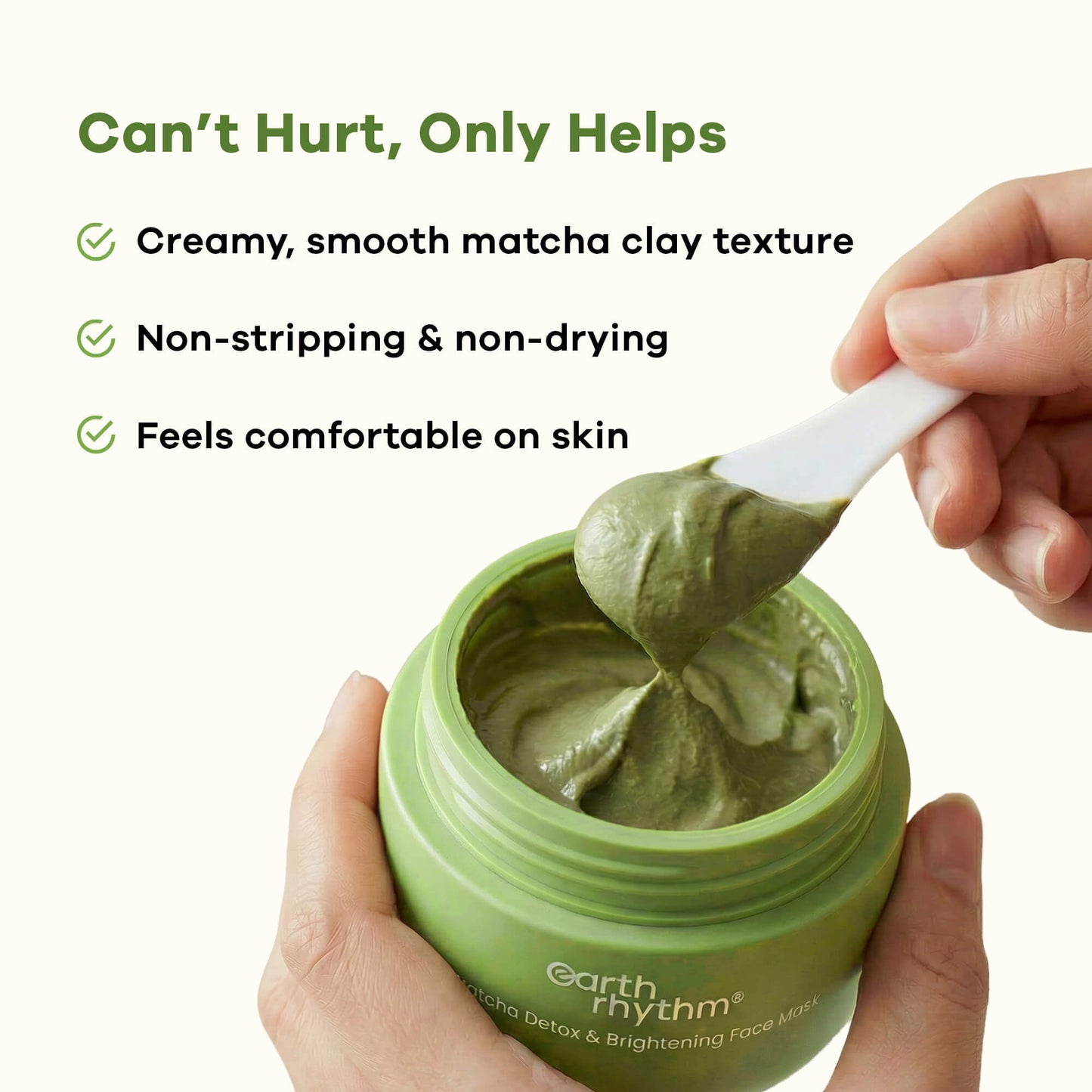 Earth Rhythm Matcha Face Mask Brightens & Detoxifies Skin With Matcha Green Tea & Glutathione