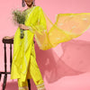 Dhiyona IE Lime Green Silk Blend Scalloped Edge Kurta Set