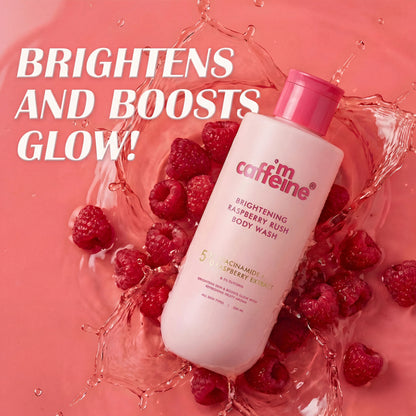 MCaffeine Brightening Body Wash 5% Niacinamide & Raspberry Boosts Glow, 5% Glycerine Softens Skin