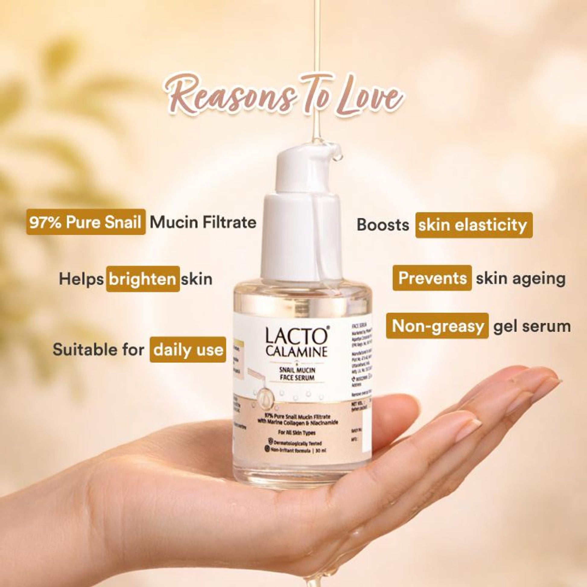 Lacto Calamine 97% Pure Snail Mucin Face Serum