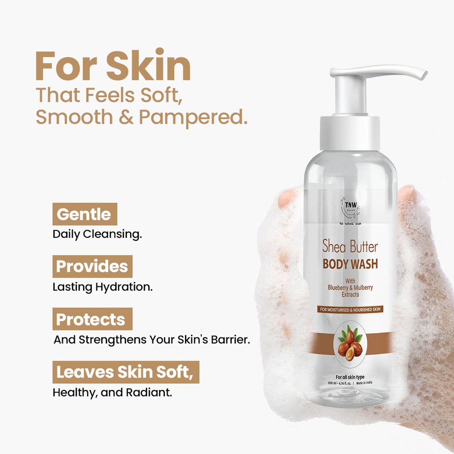 TNW The Natural Wash Shea Butter Body Wash With Shea Aloe & Apricot