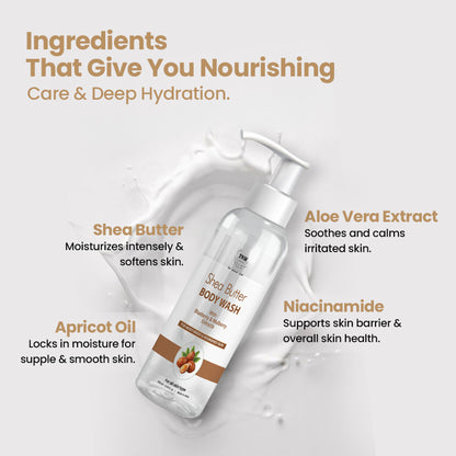 TNW The Natural Wash Shea Butter Body Wash With Shea Aloe & Apricot