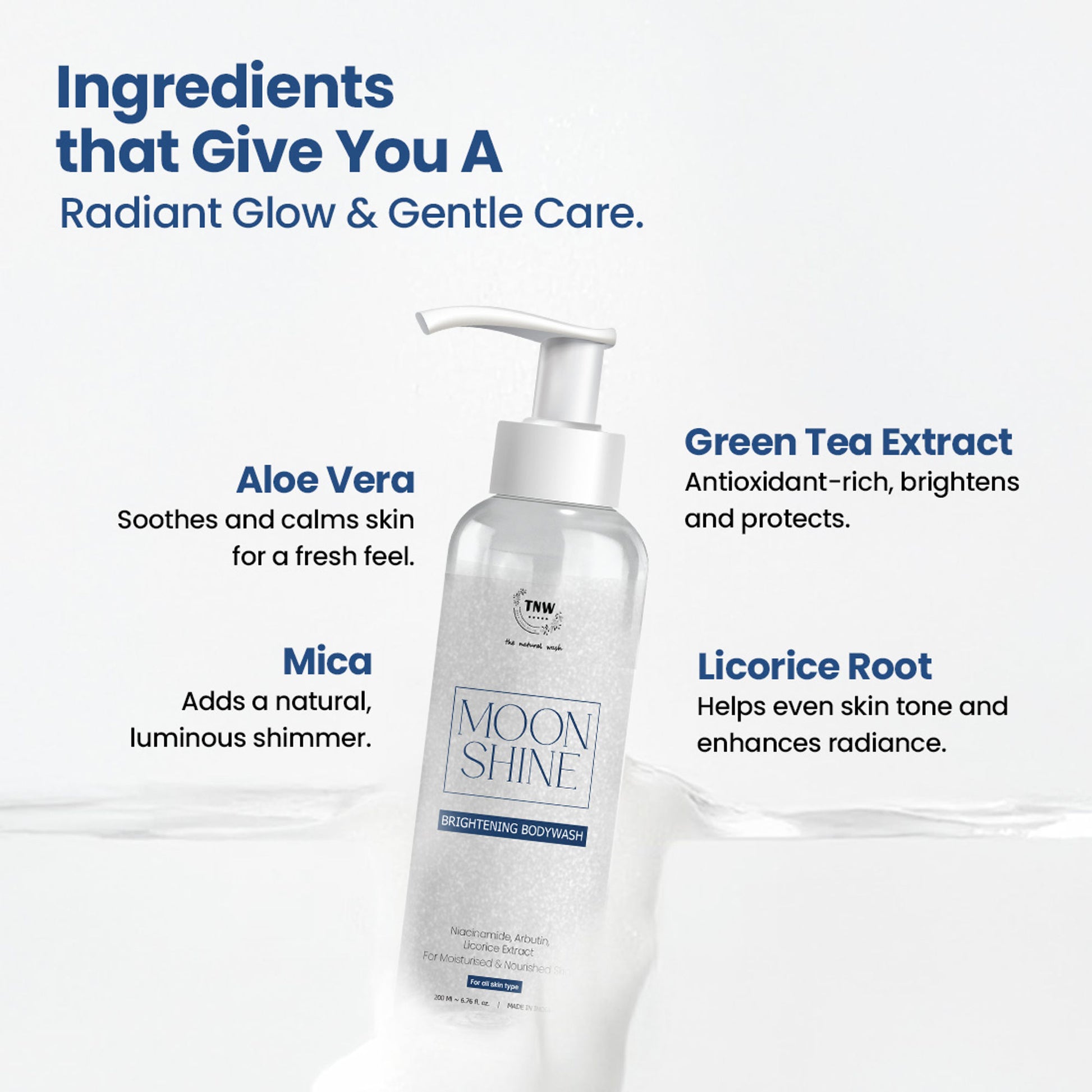 TNW The Natural Wash Moon Shine Brightening Body Wash With Green Tea & Aloe