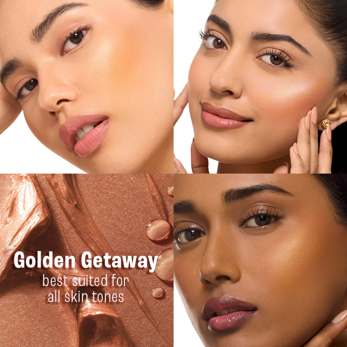 Lakme 9to5 Hya Beach Edit Blush, SPF 30, Creamy Texture, Dewy Finish - Golden Getaway