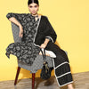 Dhiyona IE Women Black Ethnic Motifs Printed Kurta with Trousers & With Dupatta