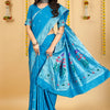 Dhiyona GR Women's Mastani 2 Cyan Blue Zari Paithani Silk Saree