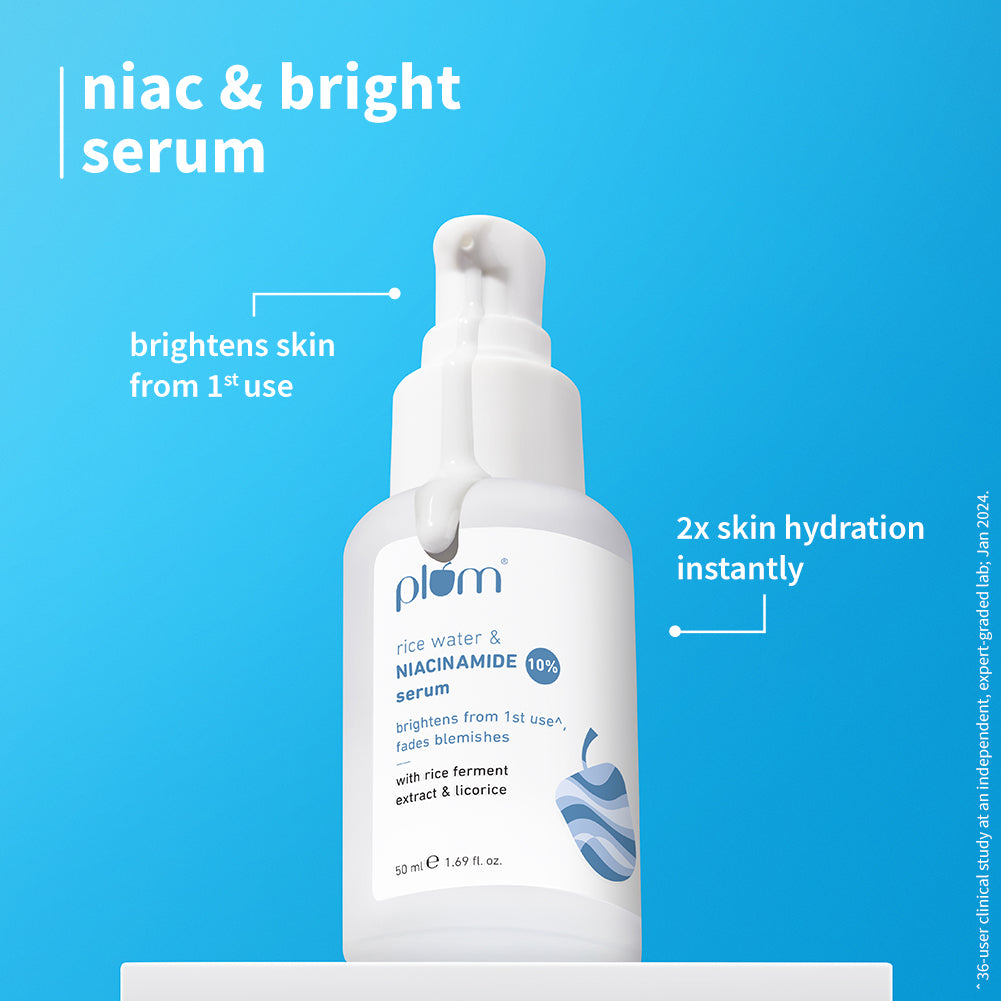 Plum Goodness Niacinamide & Rice Water Brightening CSMS Combo