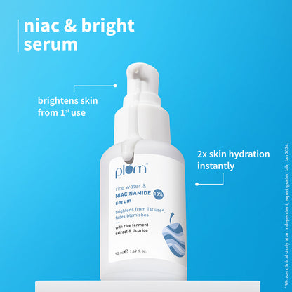 Plum Goodness Niacinamide & Rice Water Brightening CSMS Combo