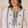 Indyancart IE Women Ethnic Motifs Embroidered Thread Work Floral Kurta