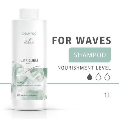 Wella Professionals Nutricurls Sulfate Free Shampoo for Wavy Hair Anti-Frizz Shampoo for Dry Hair