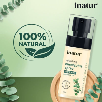 inatur Eucalyptus Spray, 100% Natural, for Shower, Steam & Diffuser, Relief Stiffness & Congestion
