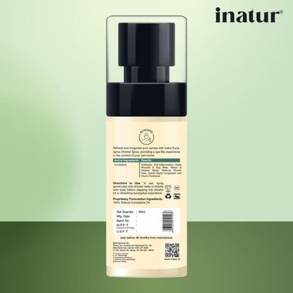 inatur Eucalyptus Spray, 100% Natural, for Shower, Steam & Diffuser, Relief Stiffness & Congestion