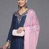 Indyancart VA Women'sFloral Yoke Design Regular Sequinned Kurta with Trousers & With Dupatta