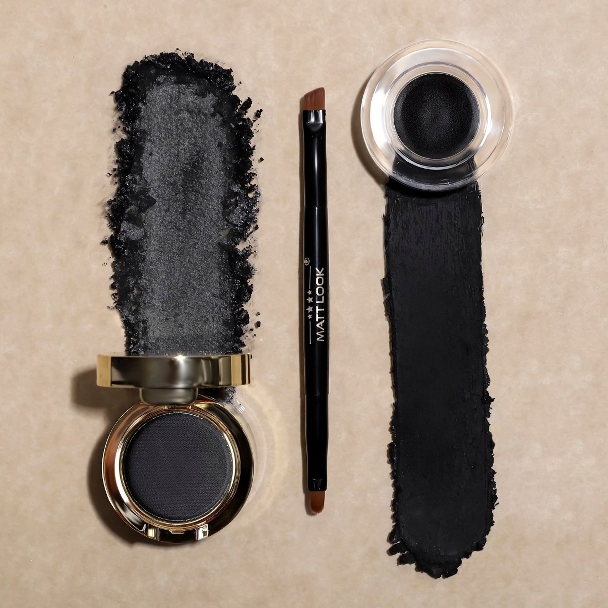 Matt look Fashion Eye Makeup 24Hr Stay Gel Kajal & Cake Eyeliner - Black