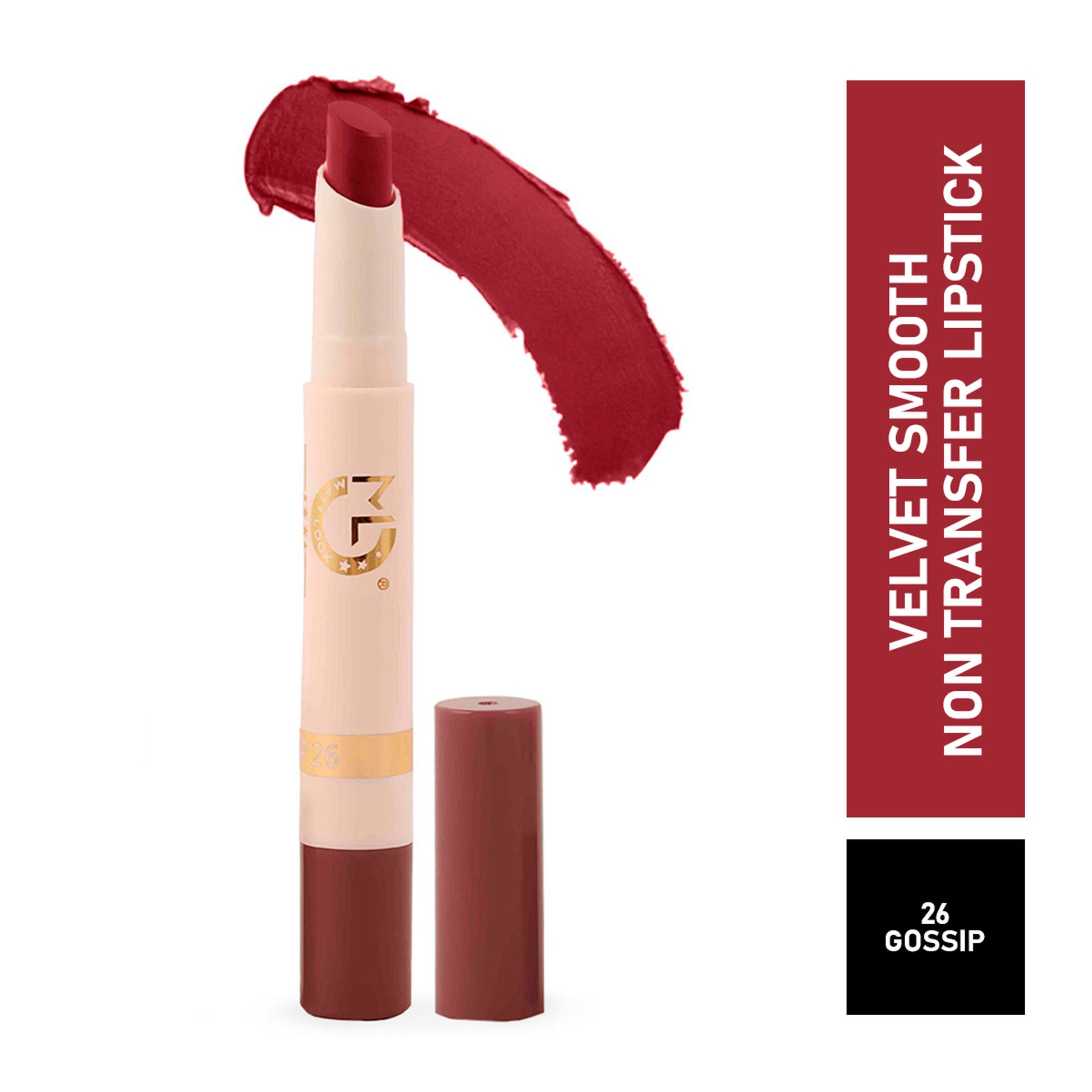 Matt look Velvet Smooth Non Transfer Lipstick - Gossip