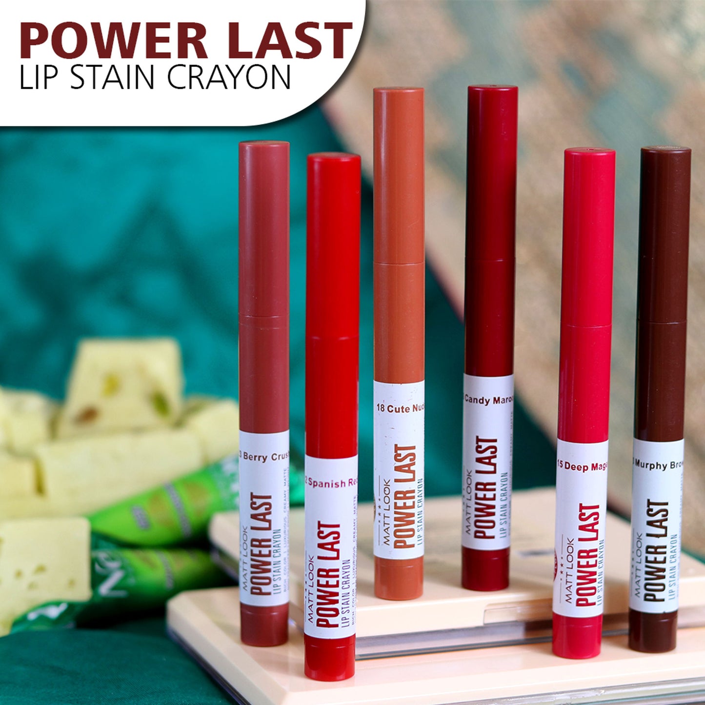 Matt look Power Last Lip Stain Crayon Lipstick - Ruby Woo