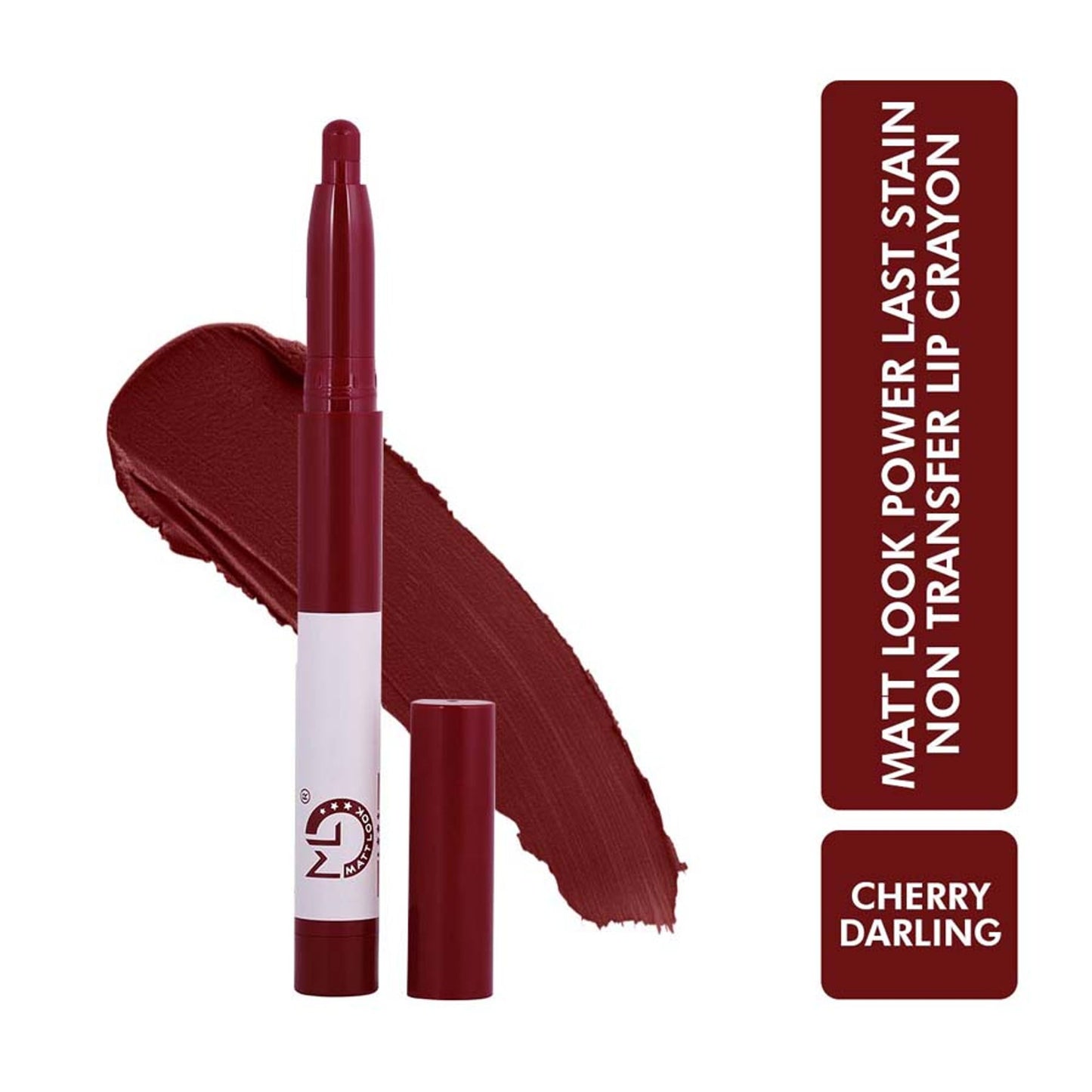 Matt look Power Last Lip Stain Crayon Lipstick - Cherry Darling