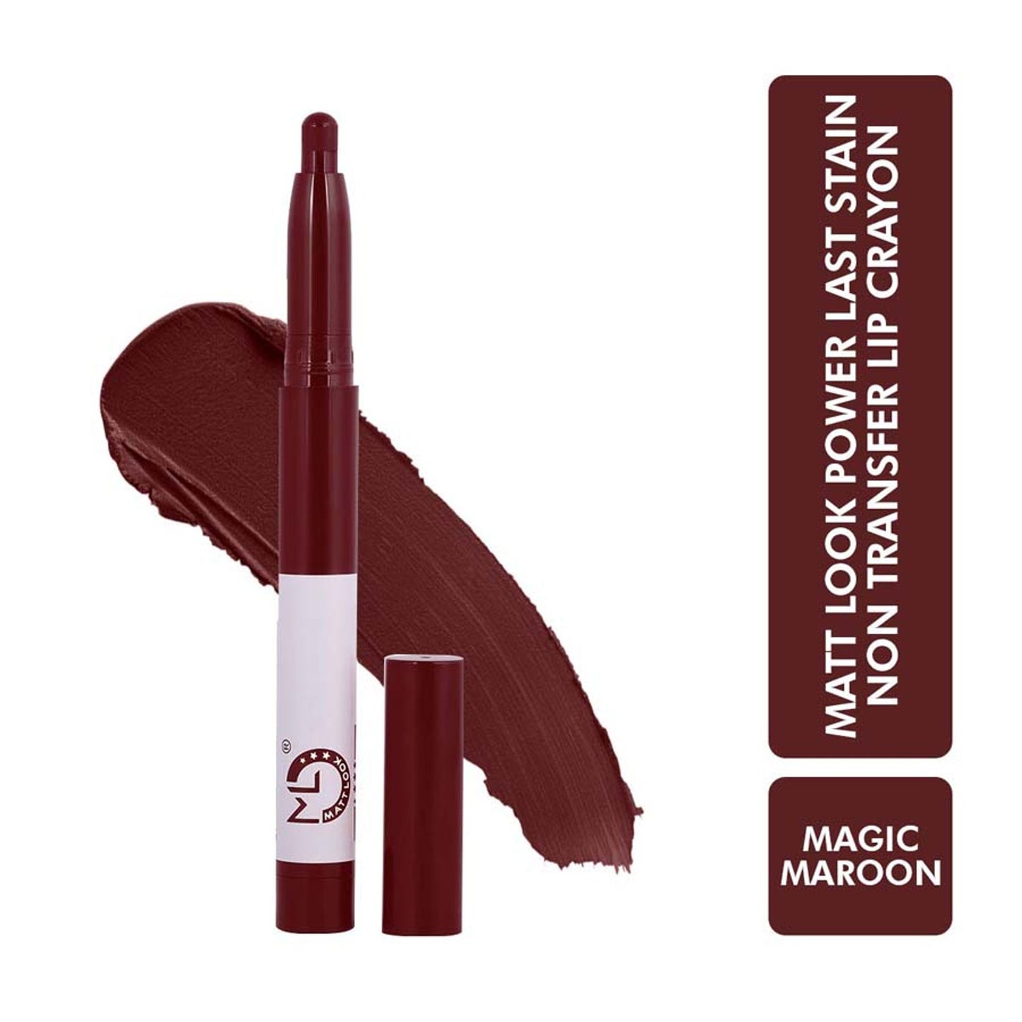 Matt look Power Last Lip Stain Crayon Lipstick - Magic Maroon