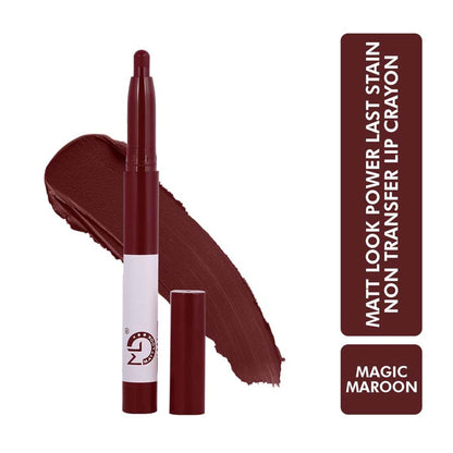 Matt look Power Last Lip Stain Crayon Lipstick - Magic Maroon