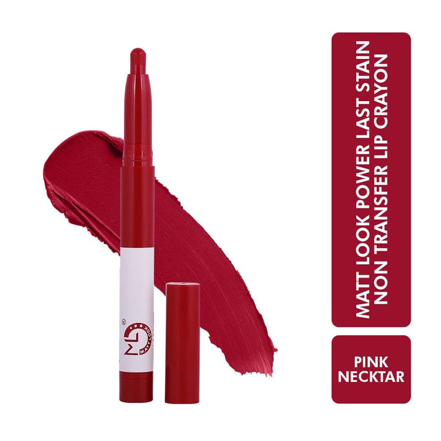 Matt look Power Last Lip Stain Crayon Lipstick - Pink Necktar