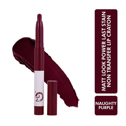 Matt look Power Last Lip Stain Crayon Lipstick - Naughty Purple