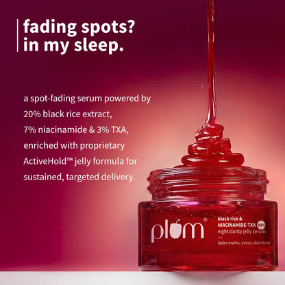 Plum Goodness Black Rice & 10% Niacinamide-TXA Night Clarity Jelly Serum