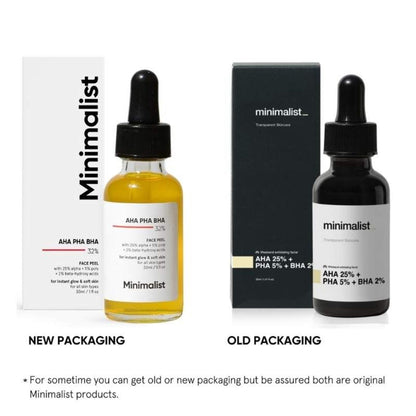 Minimalist 25% AHA + 5% PHA + 2% BHA Exfoliating Peel Solution For Instant Glow & Soft Skin
