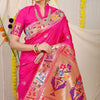 Dhiyona GR Women's Lotus Rani Pink Zari Paithani Silk Saree