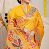 Dhiyona GR Women's Lotus Yellow Zari Paithani Silk Saree