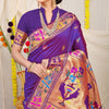 Dhiyona GR Women's Lotus Purple Zari Paithani Silk Saree