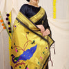Dhiyona GR Women's Gol Mor Black Zari Paithani Silk Saree