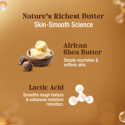 WOW Skin Science Shea Butter With Lactic Acid Body Lotion - Moisturize Dry Skin