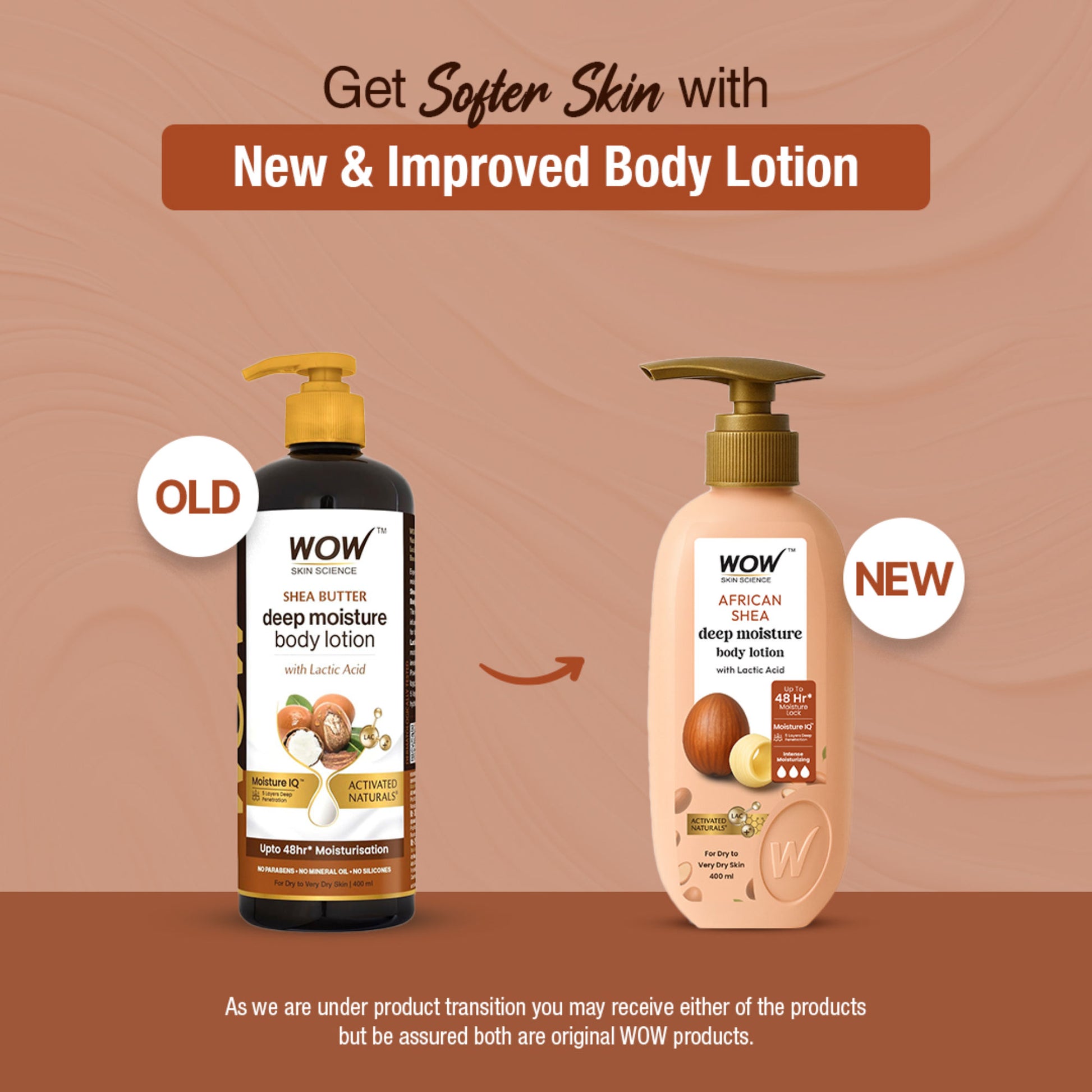 WOW Skin Science Shea Butter With Lactic Acid Body Lotion - Moisturize Dry Skin