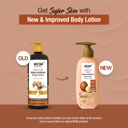 WOW Skin Science Shea Butter With Lactic Acid Body Lotion - Moisturize Dry Skin