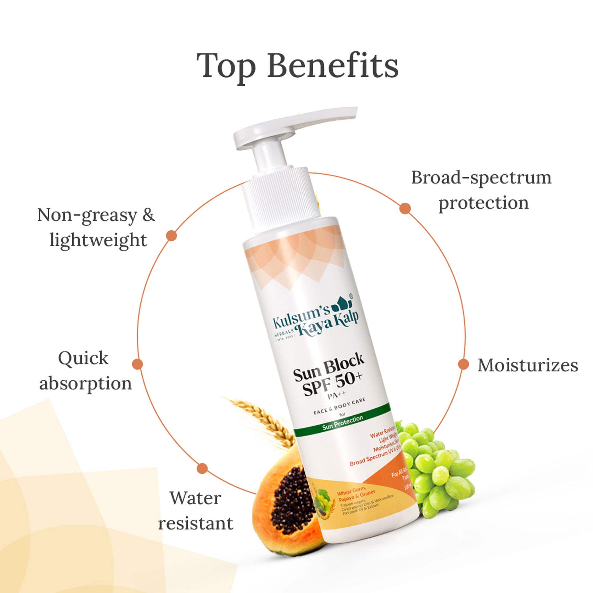 Kulsum's Kaya Kalp Sun Block SPF 50+ PA++ Face & Body Care