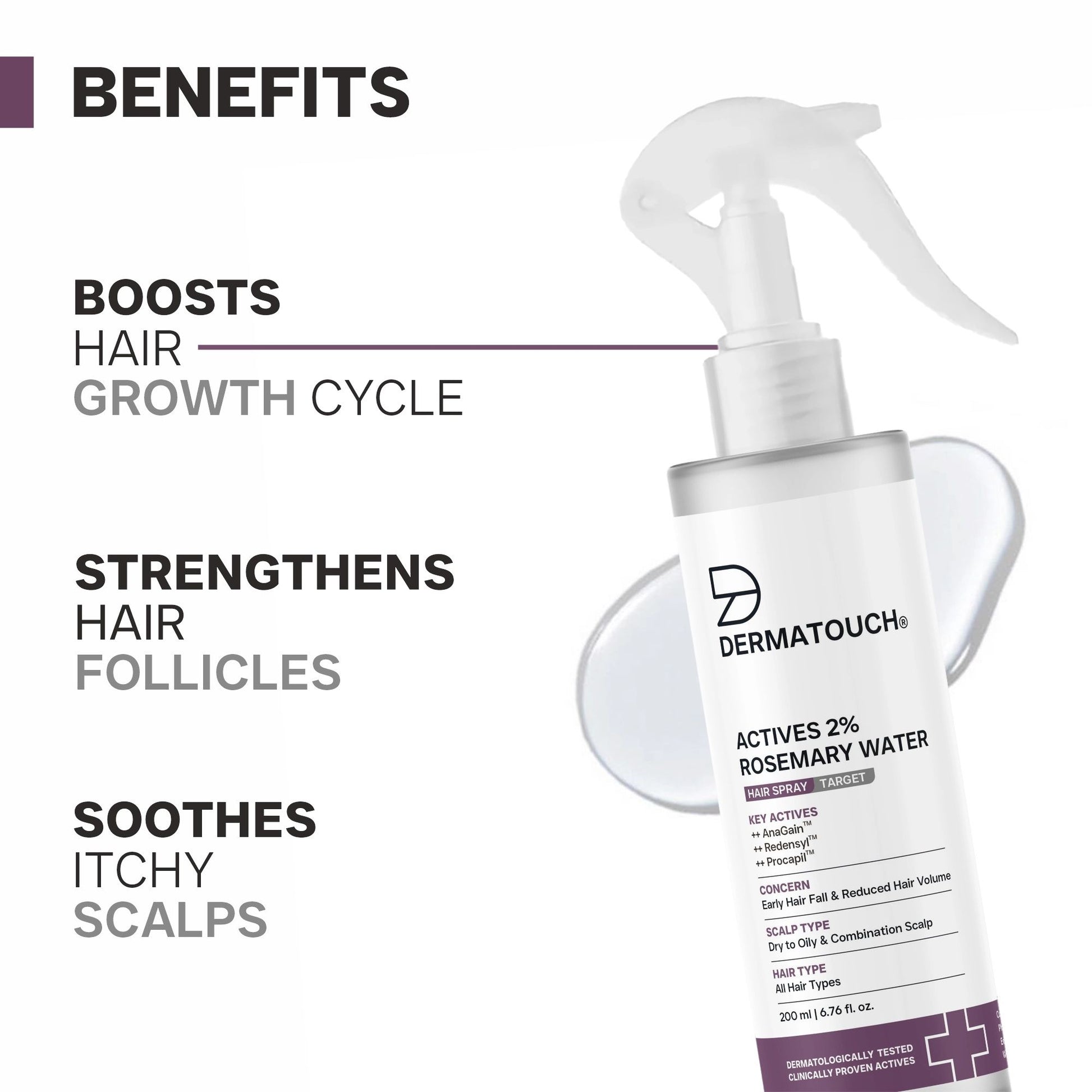 Dermatouch Actives 2% Rosemary Spray For Hair Growth