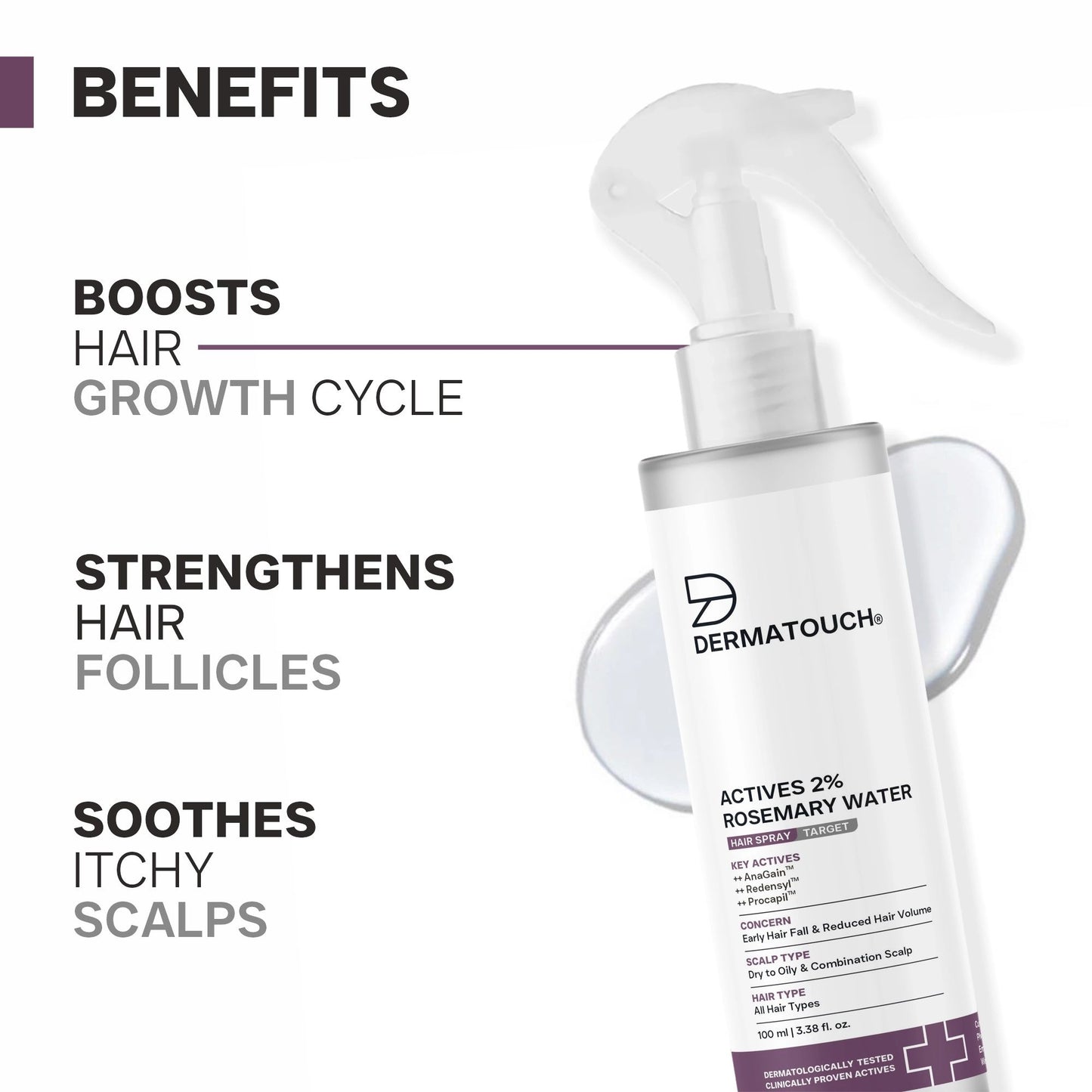 Dermatouch Actives 2% Rosemary Spray For Hair Growth
